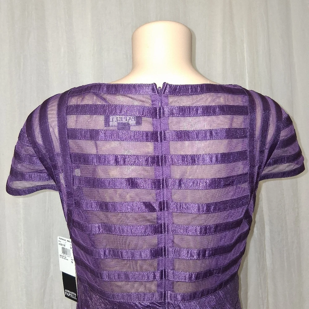 Adrianna Papell New  Rich Purple Layered Mini Dress - Picture 12 of 16